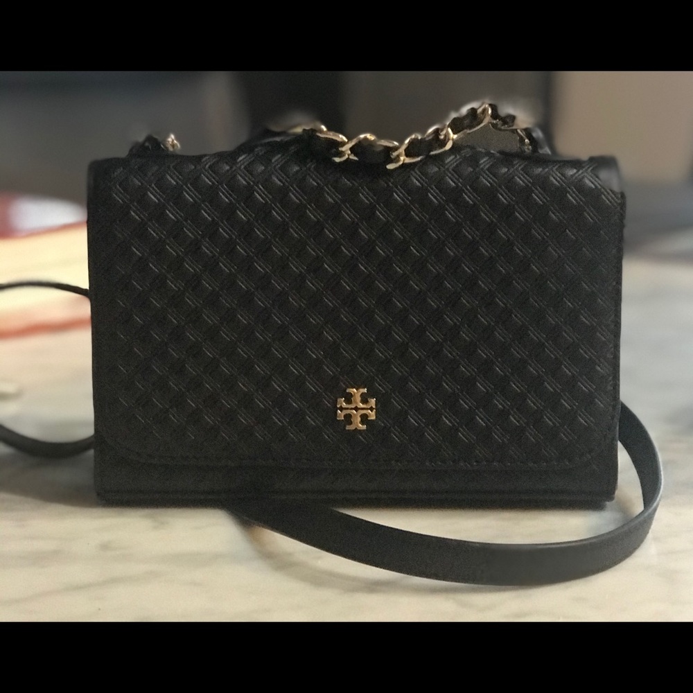 Tory Burch black quilted crossbody bag